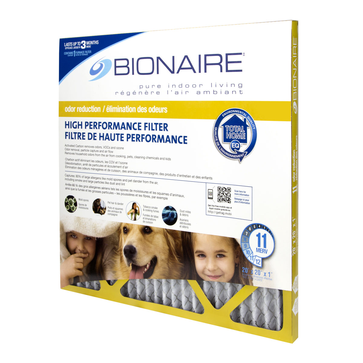 Bionaire® Odour Reduction MERV 11 Furnace Filter - 20x20 Bionaire® Odour Reduction MERV 11 Furnace Filter - 20x20