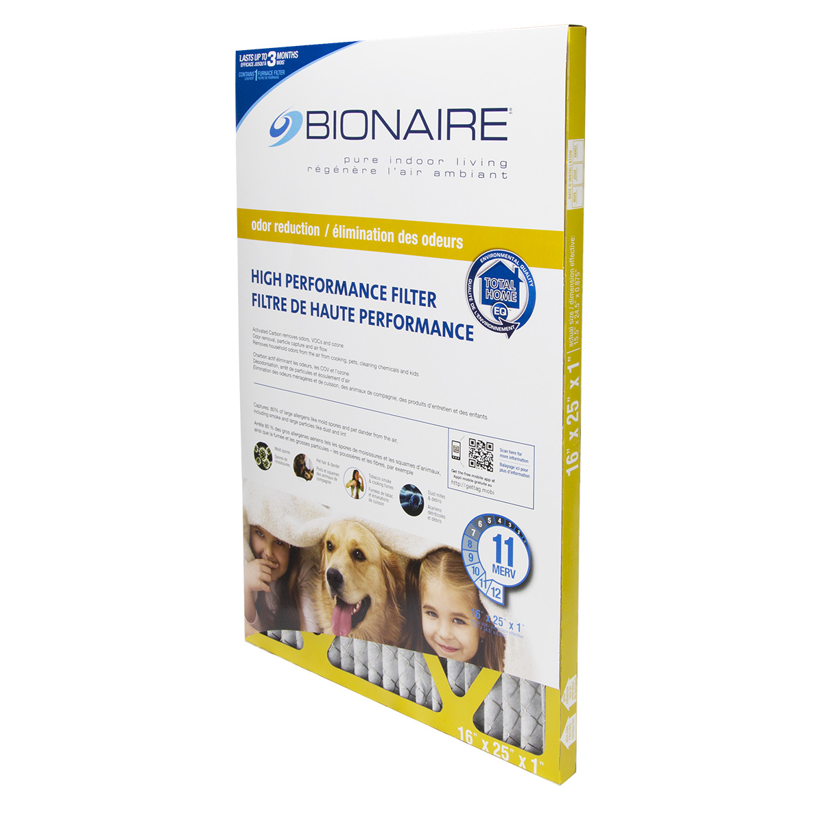 Bionaire® Odour Reduction MERV 11 Furnace Filter - 16x25 Bionaire® Odour Reduction MERV 11 Furnace Filter - 16x25
