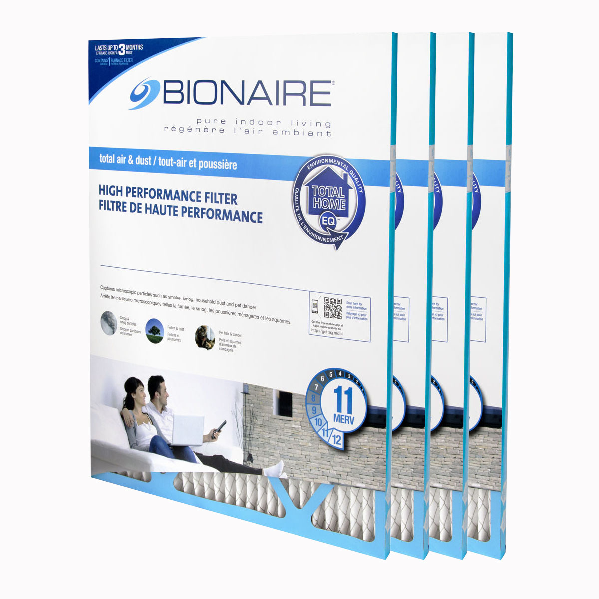 Bionaire® Total Air MERV 11 Furnace Filter - 20x25 - 4 Pack Bionaire® Total Air MERV 11 Furnace Filter - 20x25 - 4 Pack
