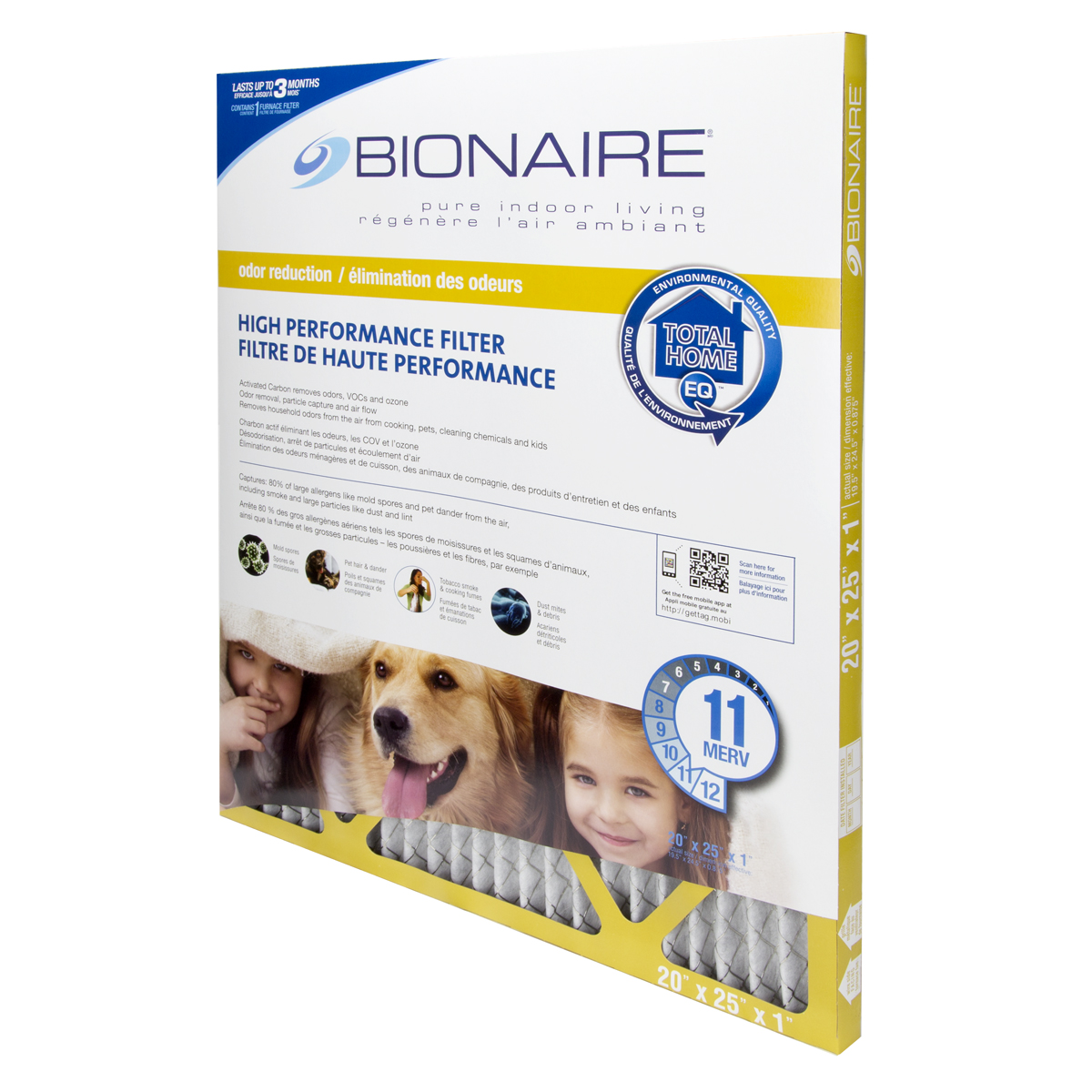 Bionaire® Odour Reduction MERV 11 Furnace Filter - 20x25 Bionaire® Odour Reduction MERV 11 Furnace Filter - 20x25
